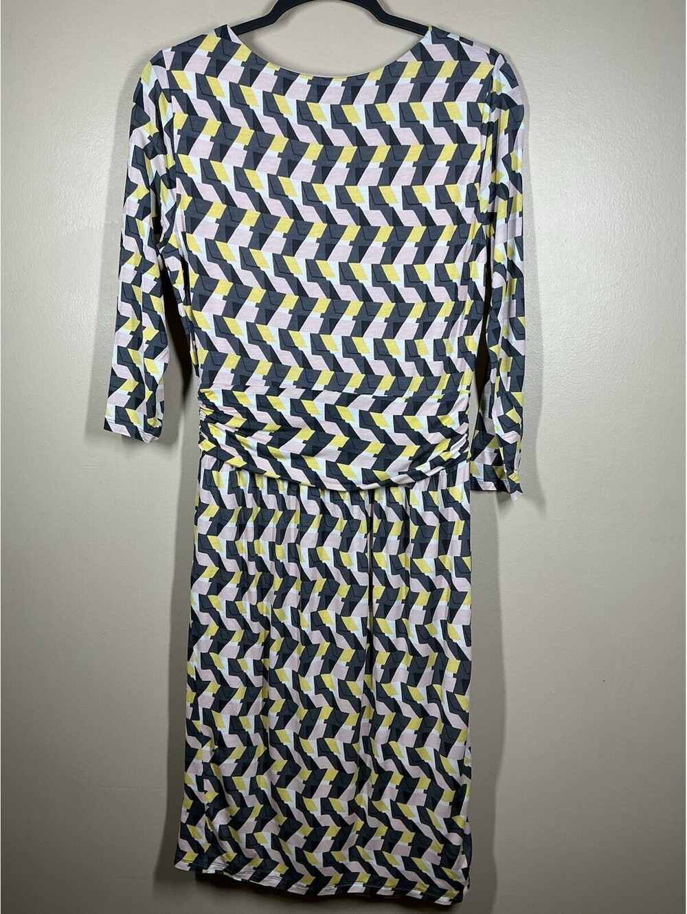 Boden Dress Woman Size 10 Pink, Black, Yellow, Geometric, Soft Modern Mommy - Picture 5 of 8